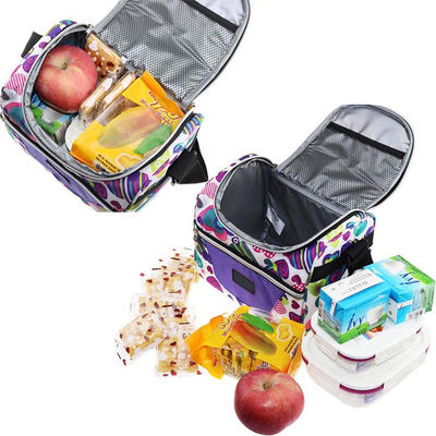 Canvas Insulated Reusable Lunch Bags With Adjustable Strap Zip Close