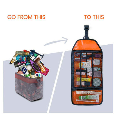 ODM Portable Hanging Travel Toiletry Bag Multiple Size Elastic Pockets Super Light 0.34Pounds